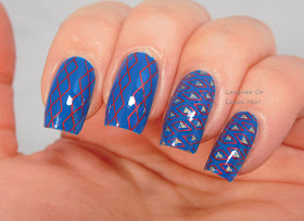 UberChic Beauty 14-03 over Zoya Mallory, stamped with Hit The Bottle Polish stamping polishes