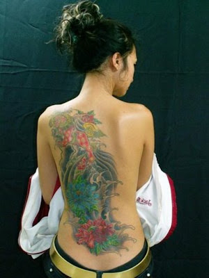 Best Tattoo Design on Full Back Body Girl Sexy