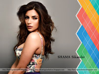 shama sikander hot, with wavy black hairs and tight fitting top, bollywood celebrity