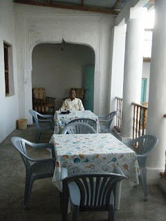 Open dining area at Nyuma Gereza Hotel, Lamu Island, Kenya