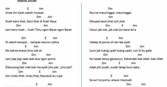 Chord Lagu Yatim Piatu Ruang Ilmu