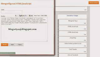 Cara Memasang Jam di Blog