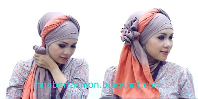Mencoba Berjilbab: Tutorial Hijab Turban dengan Aksen Bunga