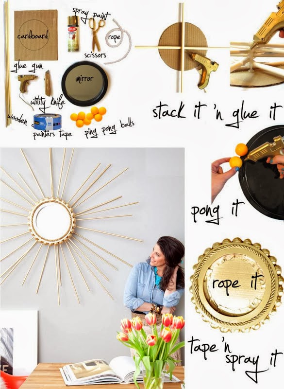 DIY Make a Beautiful Sunburst Mirror 