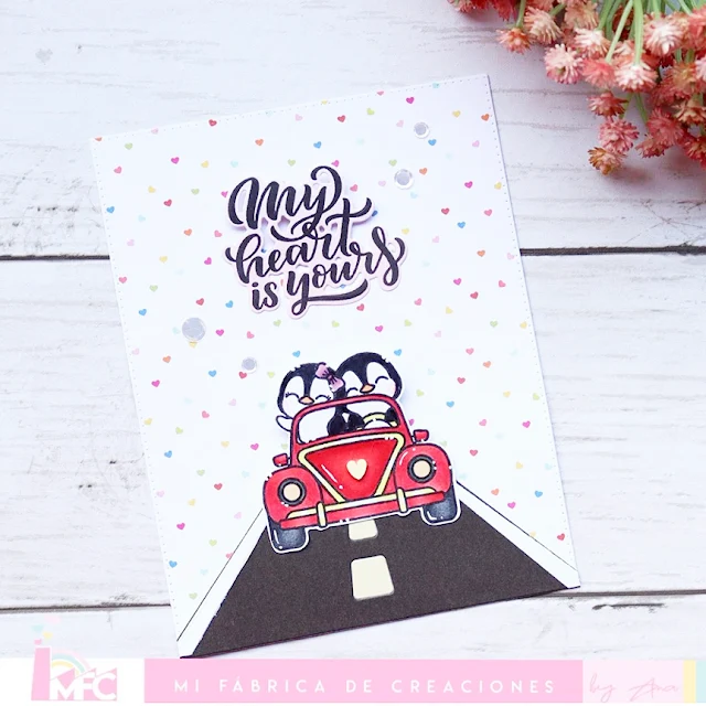 Sunny Studio Stamps: Passionate Penguins & Lovey Dovey Customer Card by Ana