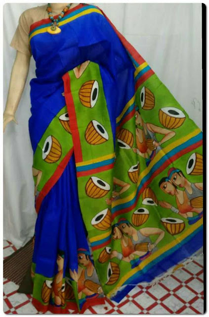 NEW MODEL HAND PAINTED PURE SOFT SILK SAREE -ONLINE BUY SAREE 