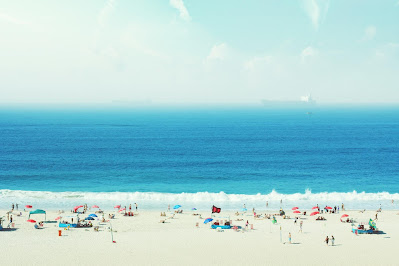 Beach Tourists Holiday Vacation Waves Seascape