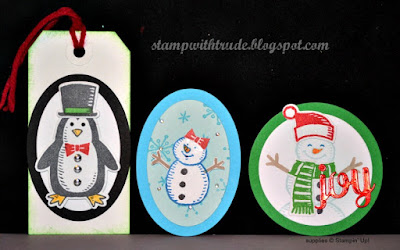 Snow Place, Stampin Up, Trude Thoman, Stamp with Trude, Card Candy, Tags, Christmas