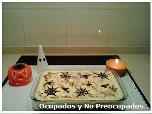 Tarta de Tiramisú ambientada en Halloween