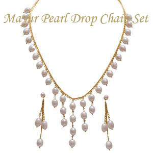 Mayur Pearl Drop Chain Set