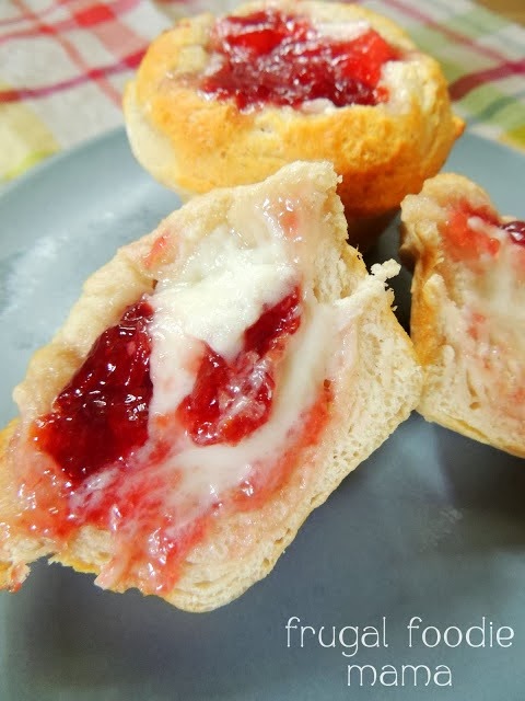 These 4 ingredient Cherry Cream Cheese Danish Muffins are the perfectly holiday festive weekend breakfast & come together in less than 25 minutes.