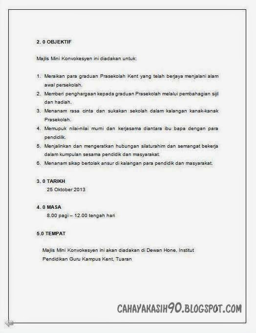 Purnama Ungu: Contoh Kertas Kerja Mini Konvokesyen Prasekolah