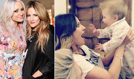 'This little lady misses you': Caroline Flack pictured playing with her heartbroken friend's baby in beautiful picture