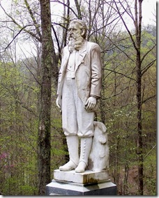 Devil Anse Hatfield grave marker in Logan County, WV
