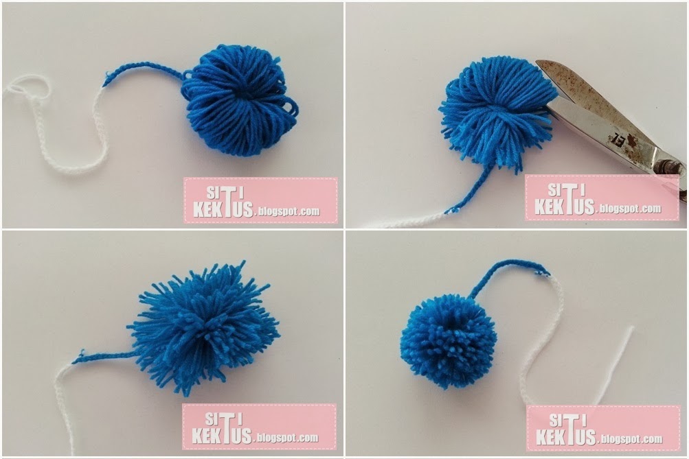 Cara buat pom  pom  ball dari benang  kait Siti Kektus