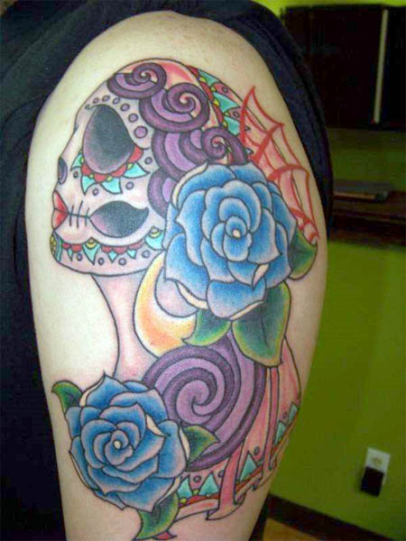 sugar skulls tattoos. Mexican Sugar Skull Tattoo