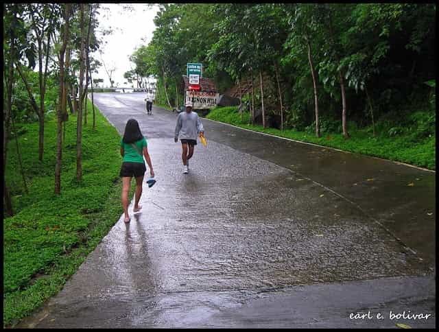 Meeting joggers along the way