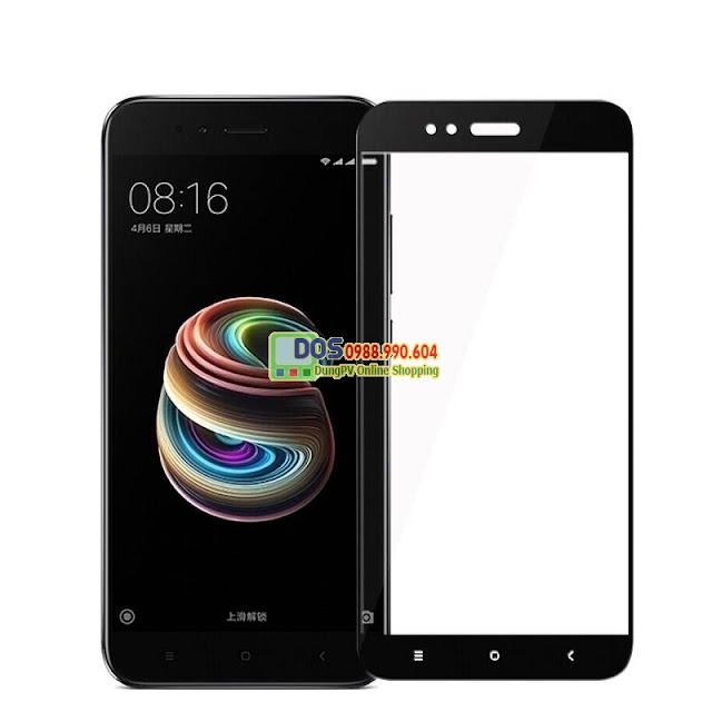 Kính cường lực Xiaomi A1  full màn độ cứng 9H, dày 0.3 mm 