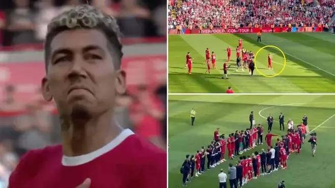 Roberto Firmino tears up during emotional Anfield farewell