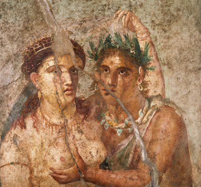   a Roman erotic fresco from Pompeii 