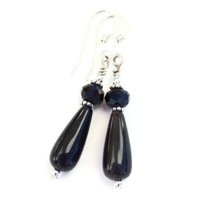 black and silver handmade earrings gift for women