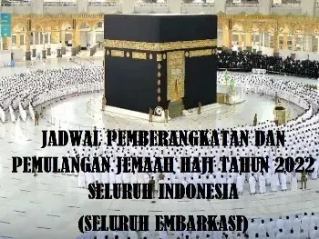 Jadwal Pemberangkatan dan Pemulangan Jemaah Haji Tahun 2022 Seluruh Embarkasi di Seluruh Indonesia