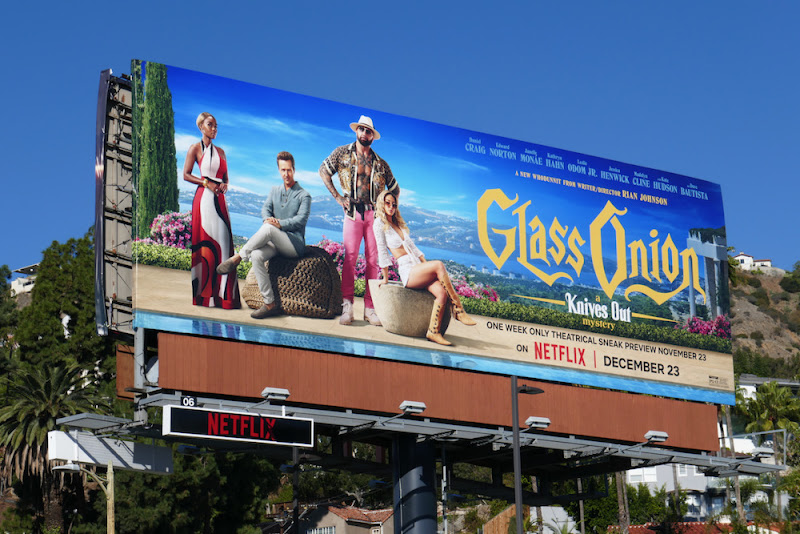 Glass Onion Knives Out billboard