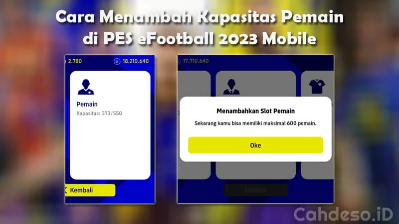 Cara Menambah Kapasitas Pemain di PES eFootball 2023 Mobile