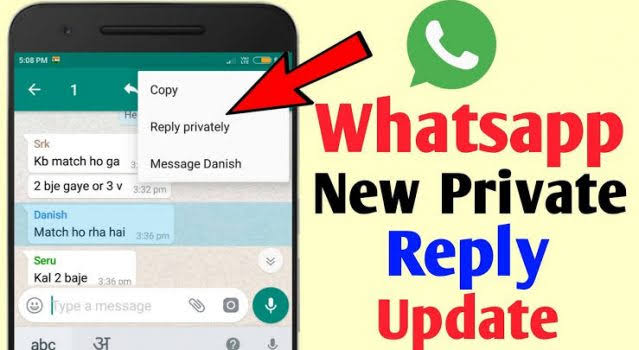 How to Reply to a whatsapp group message privately(whatsapp tricks) 