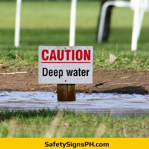 Caution Deep Water Sign