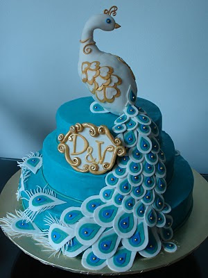peacock wedding cakes ideas