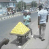 Just Imagine!!  See How This Hausa Hawker Arranged His Oranges At Dugbe, Ibadan, Oyo State