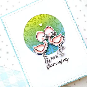 Sunny Studio Stamps: Fabulous Flamingos Frilly Frame Dies Everyday Card by Franci Vignoli 