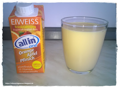 Allin one Eiweiß Drink Orange Apfel Pfirsich 