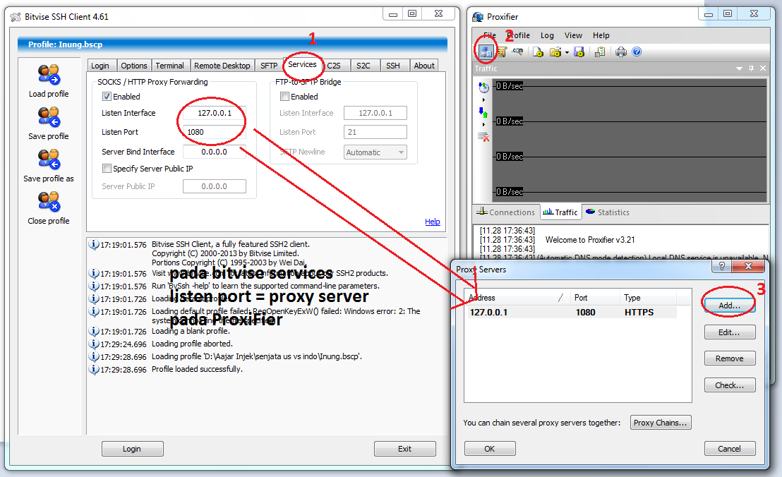 seting+bitvise+dan+PF Cara Menggunakan SSH Bagi Pemula