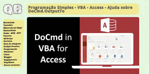 Como usar o método VBA DoCmd.OutputTo para exportar arquivos no Access