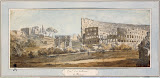 View of the Colosseum in Rome by Charles-Louis Clerisseau - Landscape Drawings from Hermitage Museum