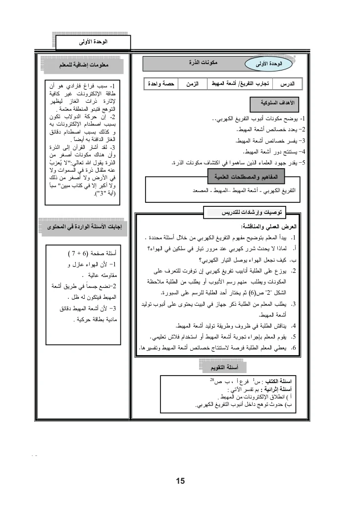 دليل المعلم كيمياء الوحدة 19 الاتزان الكيميائي