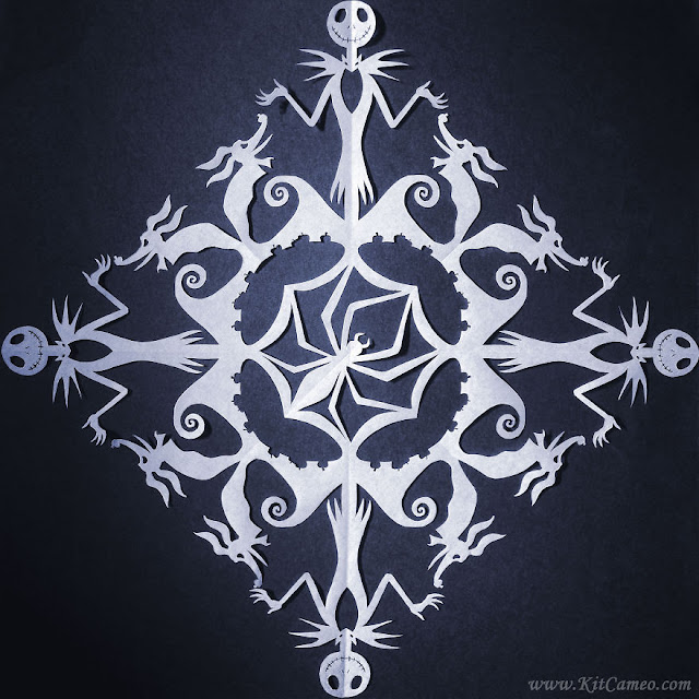 paper-cut snowflakes with highly detailed