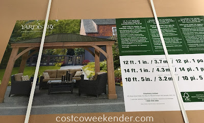 Costco 1031553 - Yardistry 12' x 14' Cedar Wood Gazebo with Aluminum Roof: great for bbqs and outdoor parties