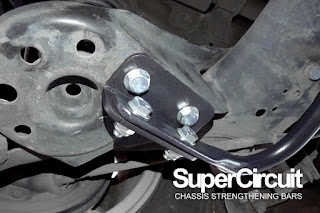 Closeup look of the SUPERCIRCUIT Rear Anti Roll Bar Bracket of the Honda City GM2/GM3.