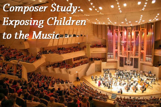 Exposing children to the music of the composers you're studying is important. Hearing, feeling, experiencing their works are one way we get to know the composers. 