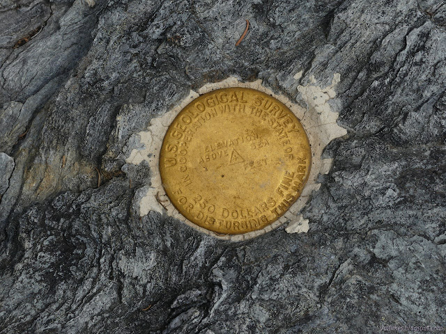 gold colored disk in the rock