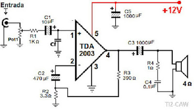 Amplificador de Audio con TDA2003