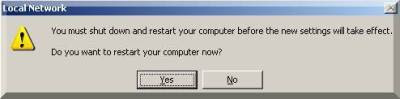 Restart dialog