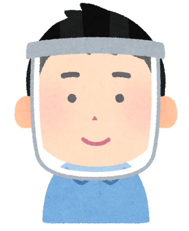 いろいろな人種のフェイスシールドをつけた人のイラスト かわいいフリー素材集 いらすとや