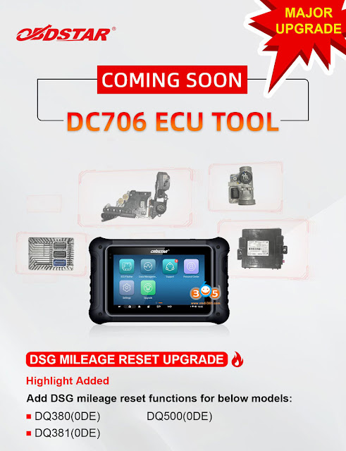 OBDSTAR DC706 Update VAG DSG Mileage Reset