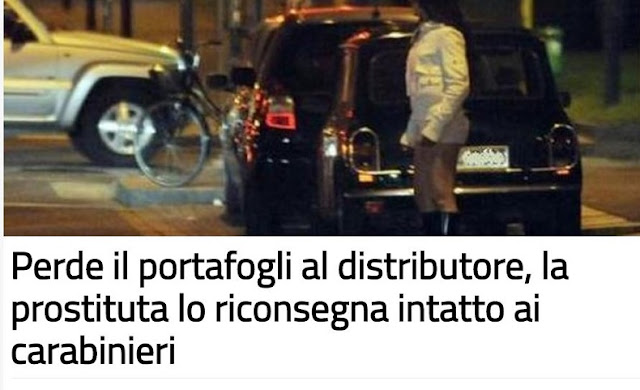 22-year old Albanian prostitute find wallet with money and hands it over to Italian police