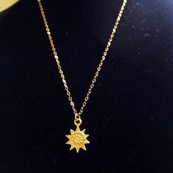 simple gold necklace sunrise