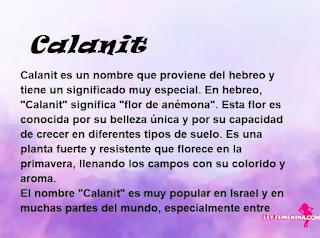 significado del nombre Calanit